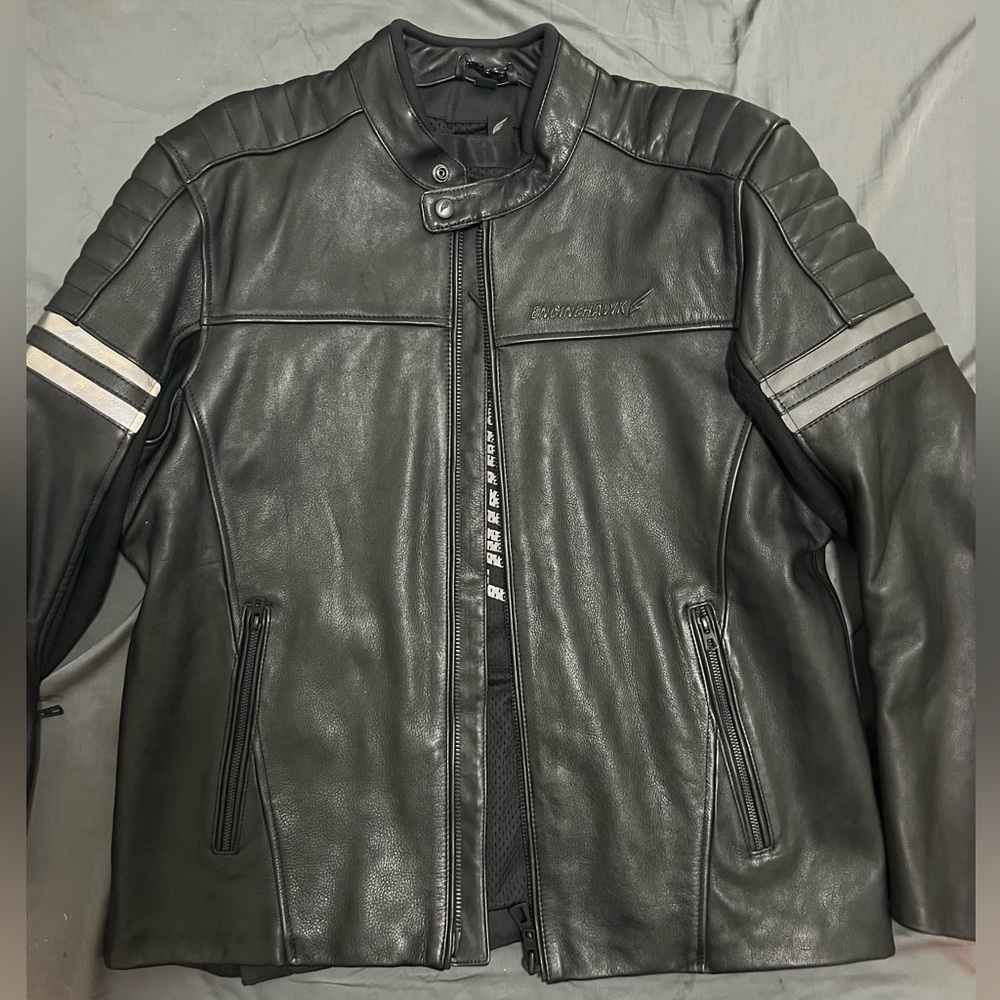 RUROC ENGINEHAWK Hawkeye UV Motorcycle Leather Jacket Size XL